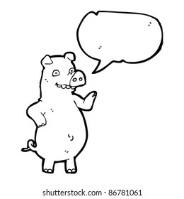 talking pig cartoon