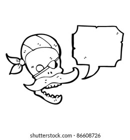 talking pirate skull cartoon
