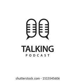 Talking podcast mic logo design