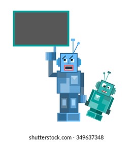 Talking Robot. Vector Illustration from funny  doodles set