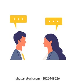 Talking scene of working businessmen. Flat design vector illustration of business people. Concept for working.
