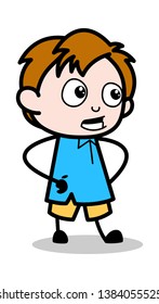 Talking - School Boy Cartoon Character Vector Illustration