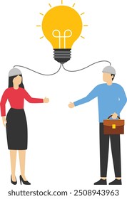 Conversando e compartilhando ideias, ilustração Vetor em estilo plano

