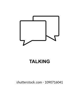 talking sign icon. Element of simple web icon with name for mobile concept and web apps. Thin line talking sign icon can be used for web and mobile on white background