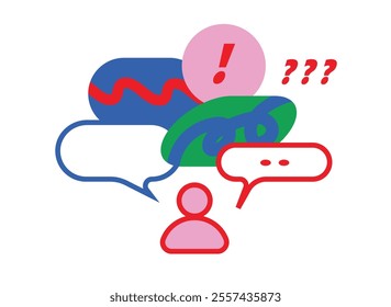 Сolorful talking speech balloons Illustration. Bubble Conversation Chat Debate, speech balloon, chat bubble line art vector icons for apps and websites