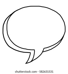 talking speech bubble / cartoon vector and illustration, black and white, hand drawn, sketch style, isolated on white background.