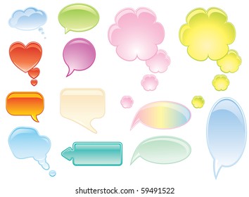Talking, speech bubbles. Color web icons
