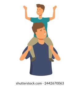 Talking study icon cartoon vector. Father present. Monitor research person