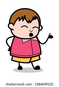 Talking Style - Teenager Cartoon Fat Boy Vector Illustration