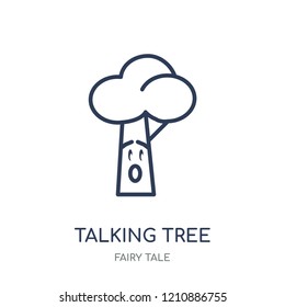 Talking tree icon. Talking tree linear symbol design from Fairy tale collection. Simple outline element vector illustration on white background.