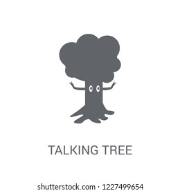 Talking tree icon. Trendy Talking tree logo concept on white background from Fairy Tale collection. Suitable for use on web apps, mobile apps and print media.