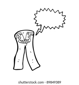 caricatura de pantalones hablados
