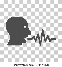 Talking User Signal icon. Vector illustration style is flat iconic symbol, gray color, transparent background. Designed for web and software interfaces.
