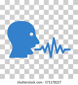 Talking User Signal icon. Vector illustration style is flat iconic symbol, cobalt color, transparent background. Designed for web and software interfaces.