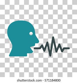 Talking User Signal icon. Vector illustration style is flat iconic bicolor symbol, soft blue colors, transparent background. Designed for web and software interfaces.