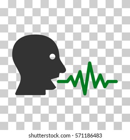 Talking User Signal icon. Vector illustration style is flat iconic bicolor symbol, green and gray colors, transparent background. Designed for web and software interfaces.