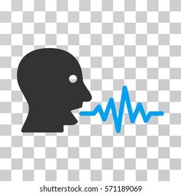 Talking User Signal icon. Vector illustration style is flat iconic bicolor symbol, blue and gray colors, transparent background. Designed for web and software interfaces.