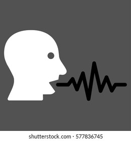 Talking User Signal vector icon. Flat bicolor black and white symbol. Pictogram is isolated on a gray background. Designed for web and software interfaces.