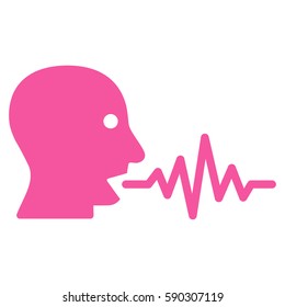 Talking User Signal vector icon. Flat pink symbol. Pictogram is isolated on a white background. Designed for web and software interfaces.