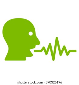 Talking User Signal vector icon. Flat eco green symbol. Pictogram is isolated on a white background. Designed for web and software interfaces.
