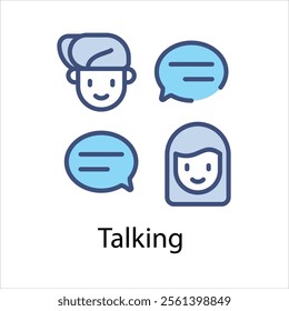 Talking Vector icon stock illustration