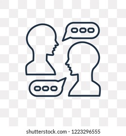 Talking vector outline icon isolated on transparent background, high quality linear Talking transparency concept can be used web and mobile