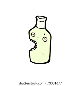 caricatura de botella de vino hablante