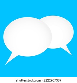 Talks icon with blue background. Speak and comment symbol. Vector Illustration.