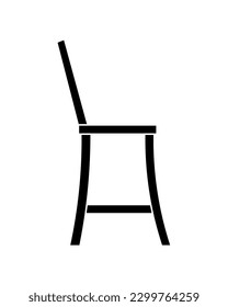 Ilustración vectorial de la silueta de la vista lateral de la silla de la barra de talla. Aislado sobre fondo blanco