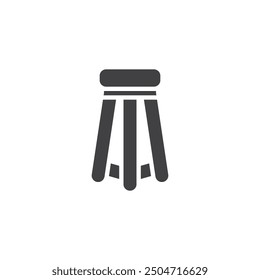 Tall bar stool vector icon. filled flat sign for mobile concept and web design. Bar chair glyph icon. Symbol, logo illustration. Vector graphics