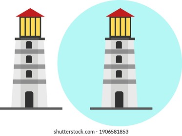 Tall beacon, illustration, vector on a white background.