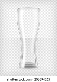 Tall beer glass. Transparent vector illustration.
