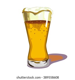 Tall Beer overflowing, shadow on the right side.
