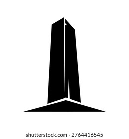 Tall black skyscraper building silhouette