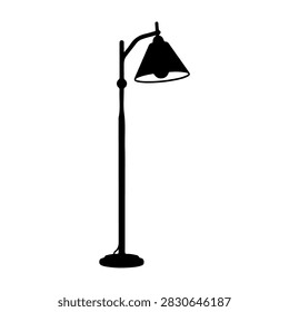 A tall, black street lamp post featuring a traditional design, suitable for outdoor urban or park settings, providing illumination and aesthetic appeal.