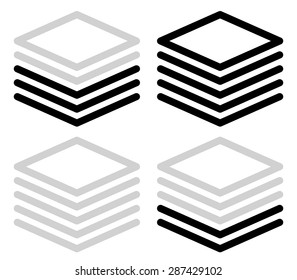 Tall black and white progress, steps, phase indicators, vector. (5 steps)