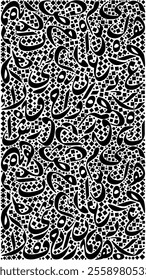 A tall black-and-white rectangle with dense Riqa Arabic calligraphy-style details, perfect for posters, banners, or artistic decorations.