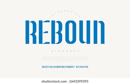 Tall and bold geometric font for impactful headlines and stylish layouts