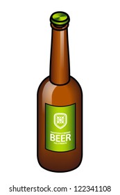 A tall bottle of beer.