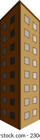 Tall Brown Building - Vector Image