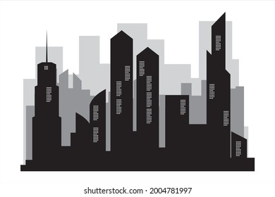 Tall building illustration. skyscrapers. skyline. urban building  vector illustration