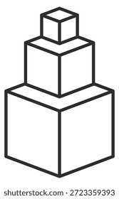 Um edifício alto feito de cubos