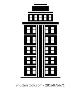 A tall building with many windows, modern architecture, cityscape element, urban landscape