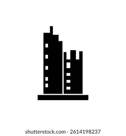 Tall Building Under Construction Icon Representing Urban Development