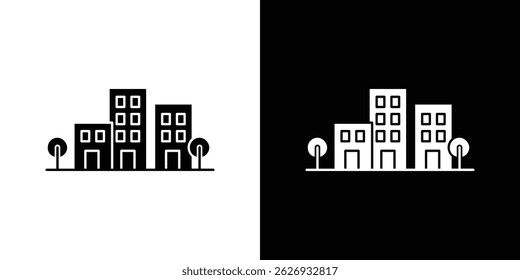 Tall buildings icon concept, vector illustration