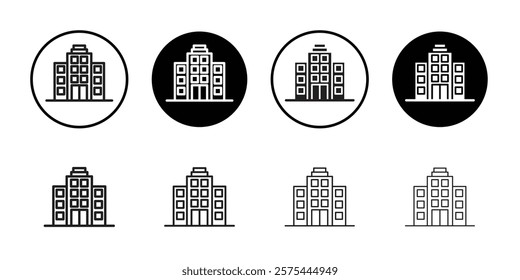 Tall buildings icon Thin line art collection