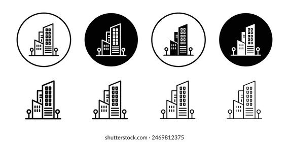 Tall buildings icon vector set collection for web