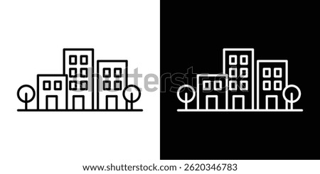 Tall buildings icon vector for web and mobile app. Symbol isolated.