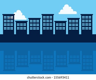 Tall buildings with reflection 