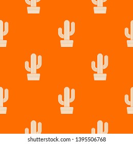 Tall cactus pattern vector orange for any web design best